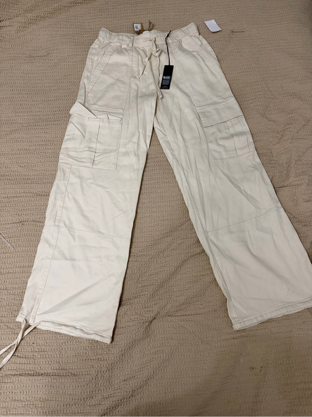 Habitual Cream Cargo Drawstring Waist Pants